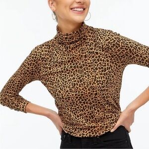 J. Crew Factory Leopard Print Long Sleeve Top